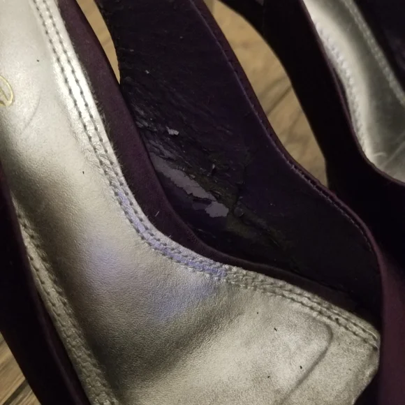 Bebe Zahara Purple Satin Heels Size 7 - Picture 6 of 15